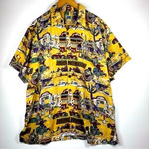 Vintage Kahala‎ Hawaiian Shirt Large Made in Hawaii Cantina Print Beer Tacos